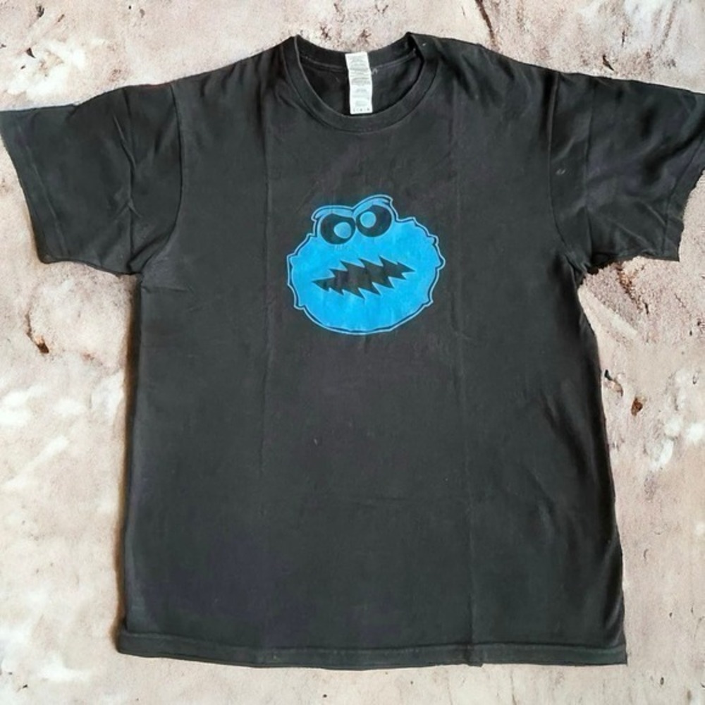 OOAK Grateful Dead Shakedown Street Cookie Monster T Shirt Size Large Black